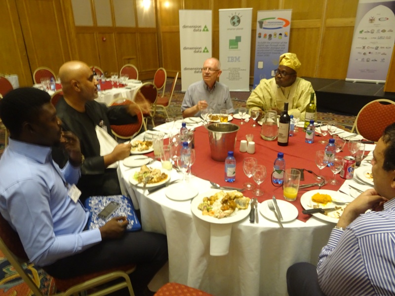 Chair Dr Olufuye, Vice-Chair and others on round table during Gala dinner
