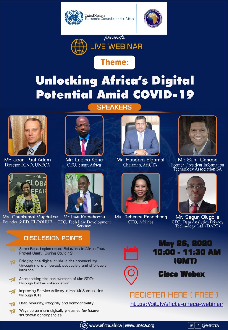AfICTA & UNECA Partner to Hold eConference on Unlocking Africa's Digital Potential Amid COVID-19